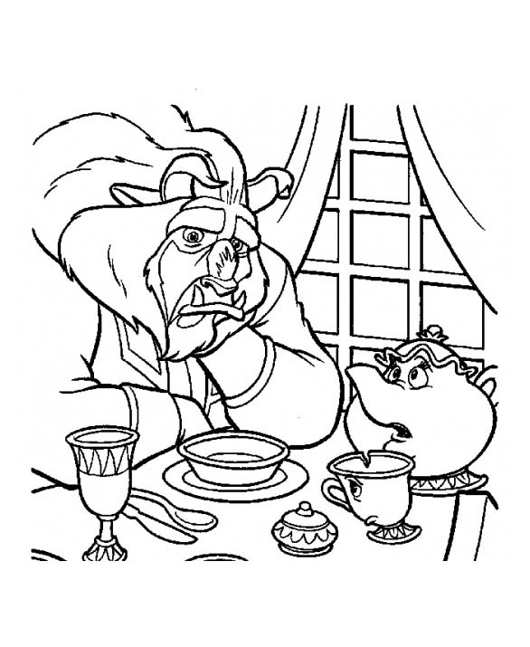 Dibujo para colorear: The Beauty and the Beast (Películas de animación) #131072 - Dibujos para Colorear e Imprimir Gratis