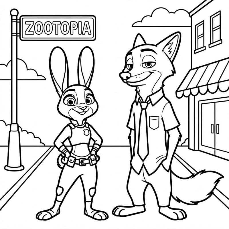 Dibujo gratuito Zootopia #221697 de la coleccion Películas de Animación para imprimir