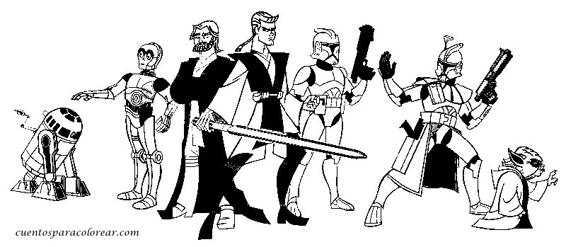 Dibujo para colorear: La Guerra de las Galaxias (Películas y Series de TV) #70839 - Dibujos para Colorear e Imprimir Gratis
