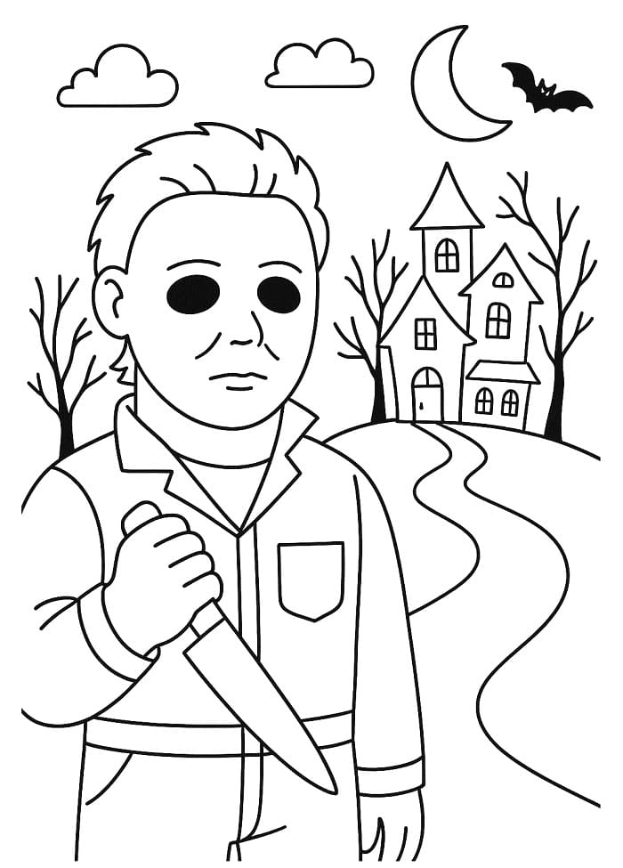 Dibujo gratuito Michael Myers #222119 de la coleccion Películas y Series de TV para imprimir