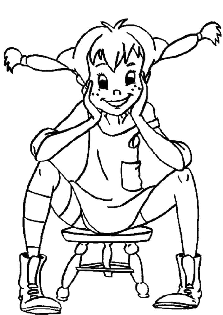 Dibujo gratuito Pippi Calzaslargas #208338 de la coleccion Películas y Series de TV para imprimir