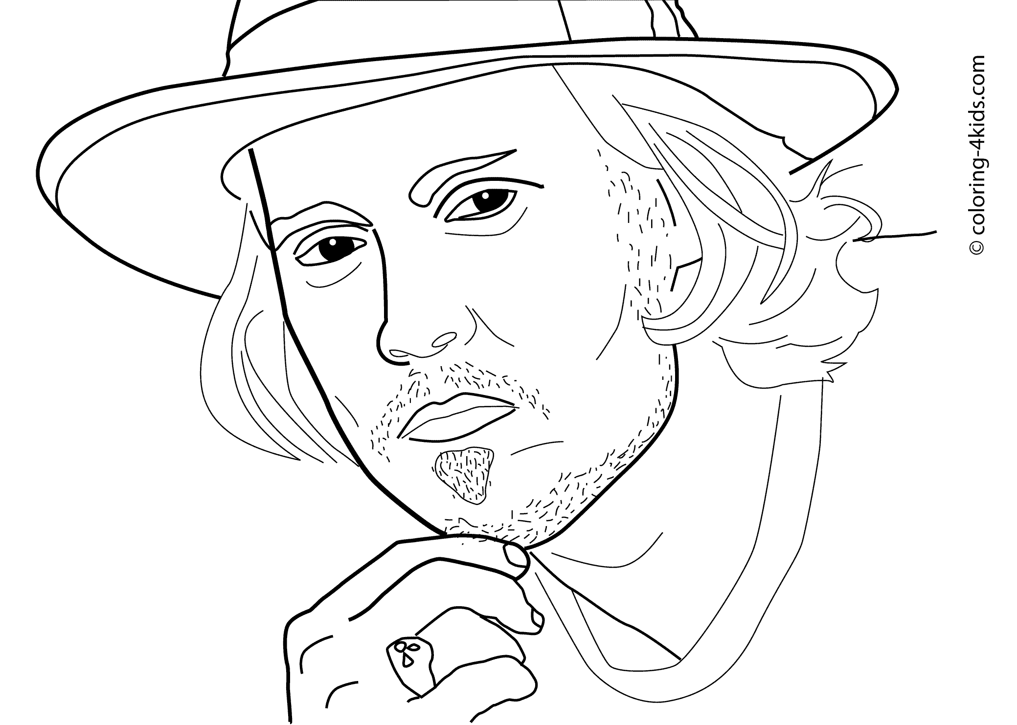 Dibujo para colorear: Johnny Depp (Persona famosa) #123658 - Dibujos para Colorear e Imprimir Gratis