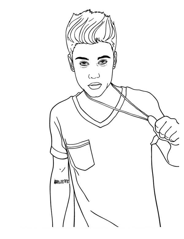 Dibujo para colorear: Justin Bieber (Persona famosa) #122445 - Dibujos para Colorear e Imprimir Gratis