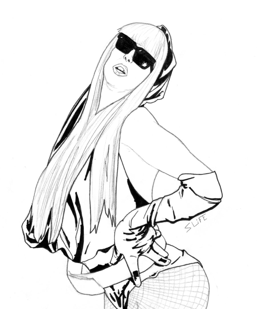 Dibujo para colorear: Lady Gaga (Persona famosa) #123954 - Dibujos para Colorear e Imprimir Gratis
