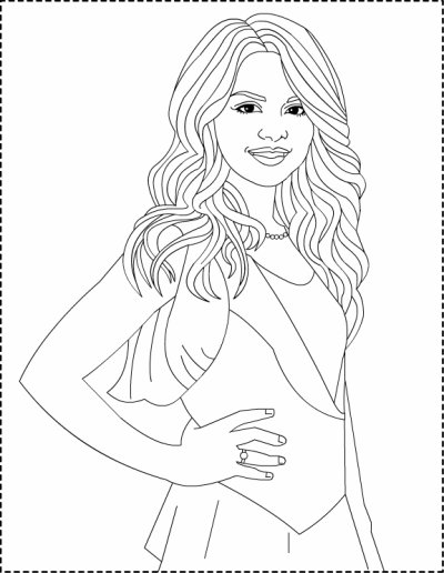 Dibujo para colorear: Selena Gomez (Persona famosa) #123814 - Dibujos para Colorear e Imprimir Gratis
