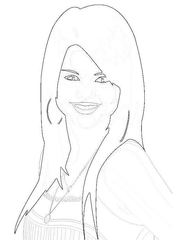 Dibujo para colorear: Selena Gomez (Persona famosa) #123837 - Dibujos para Colorear e Imprimir Gratis