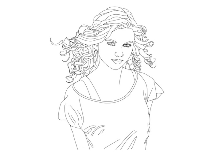 Dibujo para colorear: Taylor Swift (Persona famosa) #123849 - Dibujos para Colorear e Imprimir Gratis