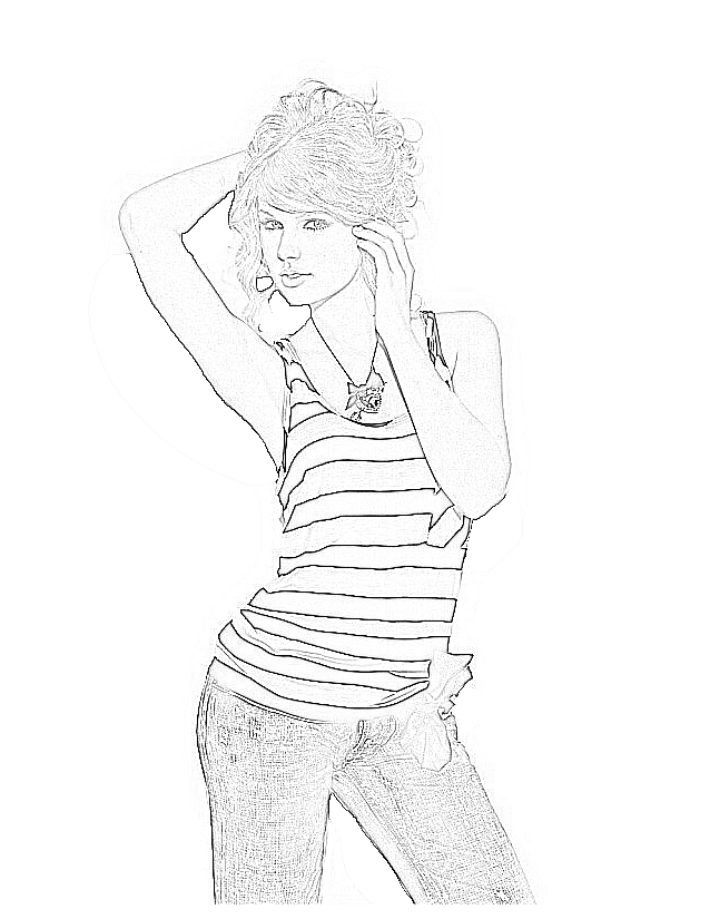 Dibujo para colorear: Taylor Swift (Persona famosa) #123874 - Dibujos para Colorear e Imprimir Gratis