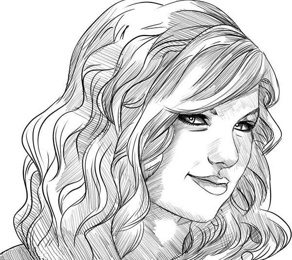 Dibujo para colorear: Taylor Swift (Persona famosa) #123948 - Dibujos para Colorear e Imprimir Gratis