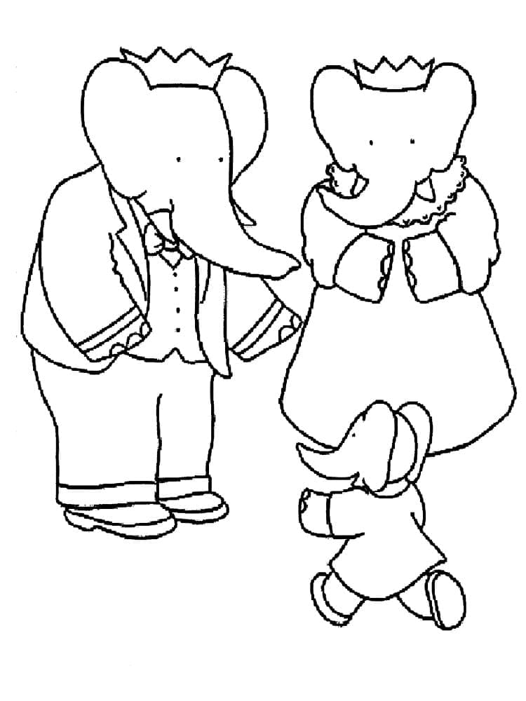 Dibujo gratuito Babar #199731 de la coleccion Personajes de Dibujos Animados para imprimir