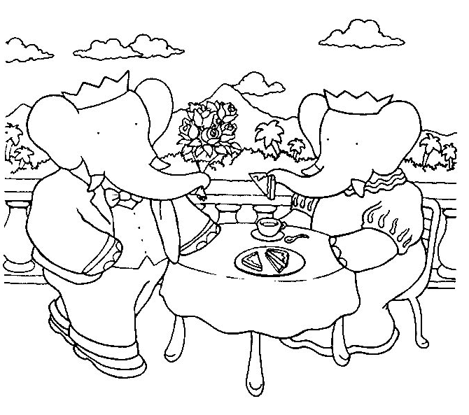 Dibujo gratuito Babar #27919 de la coleccion Personajes de Dibujos Animados para imprimir