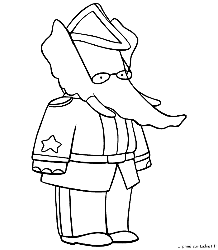 Dibujo gratuito Babar #27999 de la coleccion Personajes de Dibujos Animados para imprimir