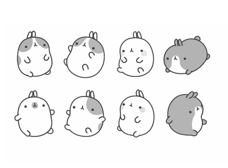 Dibujo para colorear: Molang (Personajes de Dibujos Animados) #209186 - Dibujos para Colorear e Imprimir Gratis