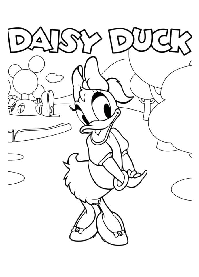 Dibujo gratuito Pata Daisy #186351 de la coleccion Personajes de Dibujos Animados para imprimir