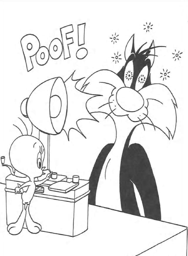 Dibujo gratuito Piolín y Silvestre #190962 de la coleccion Personajes de Dibujos Animados para imprimir