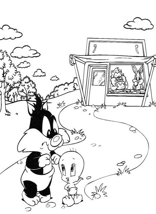 Dibujo gratuito Piolín y Silvestre #29285 de la coleccion Personajes de Dibujos Animados para imprimir