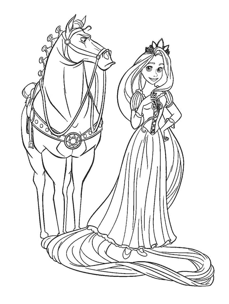 Dibujo para colorear: Rapunzel (Personajes de Dibujos Animados) #177895 - Dibujos para Colorear e Imprimir Gratis