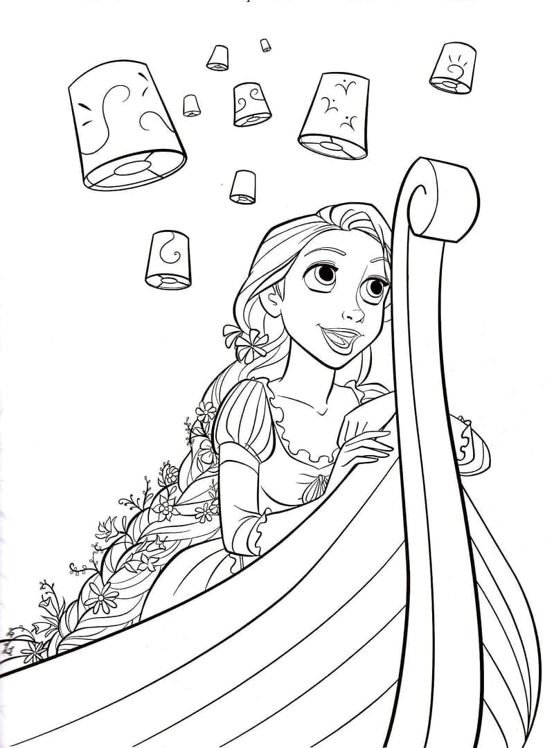Dibujo gratuito Rapunzel #177899 de la coleccion Personajes de Dibujos Animados para imprimir