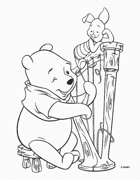 Dibujo gratuito Winnie Pooh #28625 de la coleccion Personajes de Dibujos Animados para imprimir