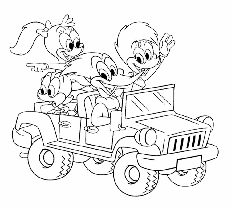 Dibujo para colorear: Woody Woodpecker (Personajes de Dibujos Animados) #28476 - Dibujos para Colorear e Imprimir Gratis