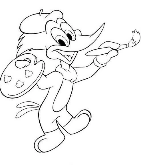 Dibujo para colorear: Woody Woodpecker (Personajes de Dibujos Animados) #28540 - Dibujos para Colorear e Imprimir Gratis