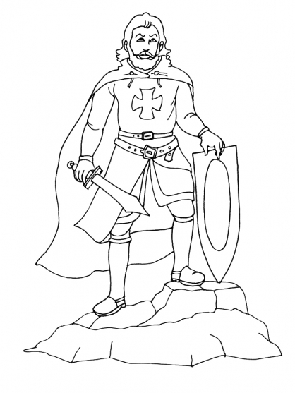 Dibujo para colorear: Caballero (Personajes de Fantasía y Aventura) #86905 - Dibujos para Colorear e Imprimir Gratis