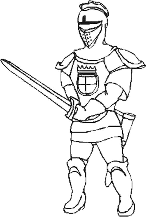 Dibujo para colorear: Caballero (Personajes de Fantasía y Aventura) #86906 - Dibujos para Colorear e Imprimir Gratis