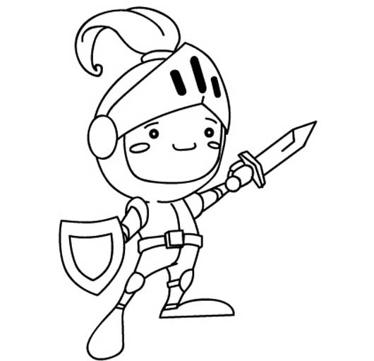 Dibujo para colorear: Caballero (Personajes de Fantasía y Aventura) #86914 - Dibujos para Colorear e Imprimir Gratis