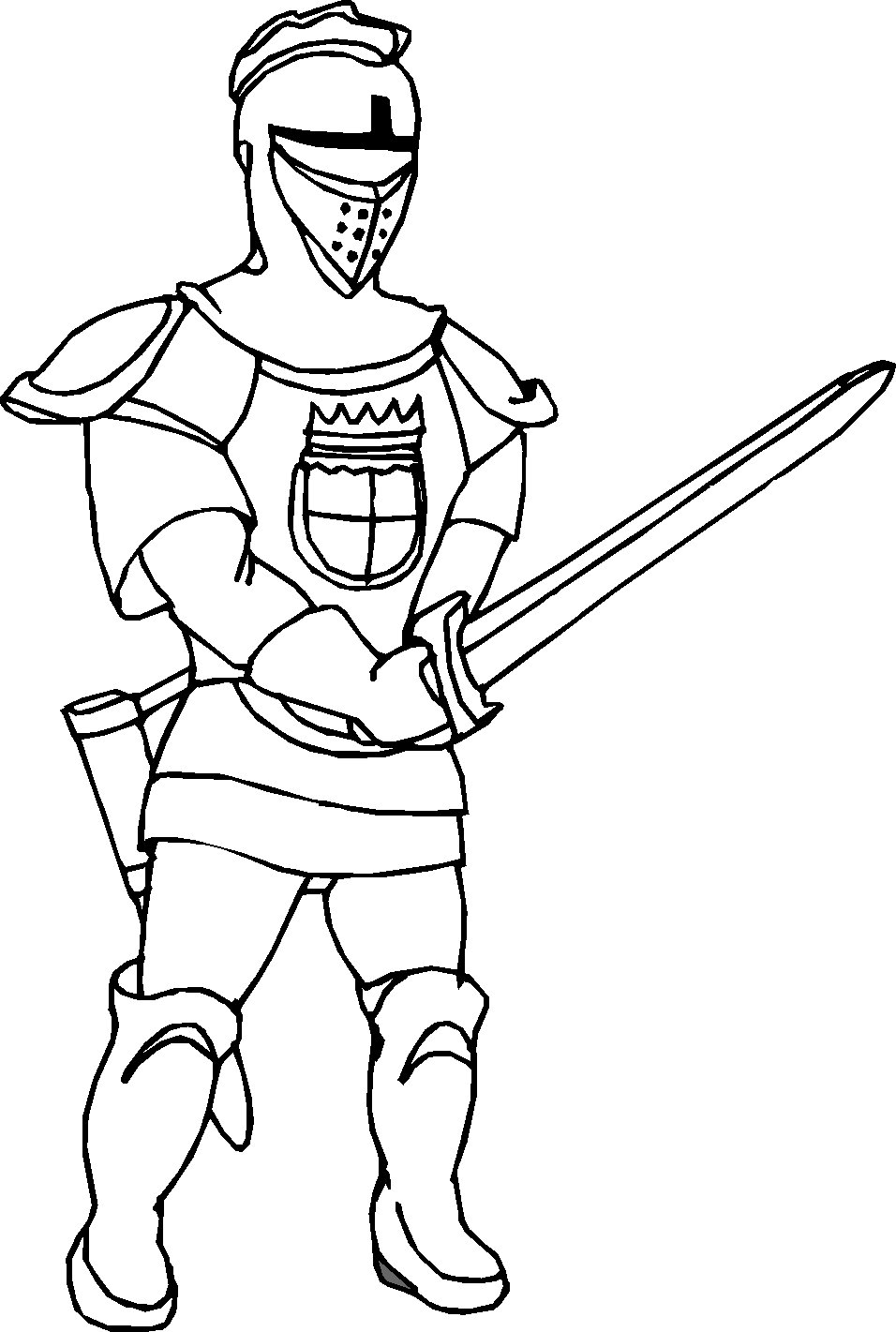 Dibujo para colorear: Caballero (Personajes de Fantasía y Aventura) #86919 - Dibujos para Colorear e Imprimir Gratis