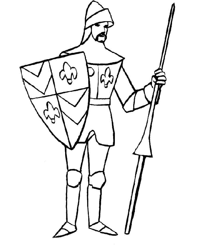 Dibujo para colorear: Caballero (Personajes de Fantasía y Aventura) #86922 - Dibujos para Colorear e Imprimir Gratis