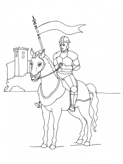 Dibujo para colorear: Caballero (Personajes de Fantasía y Aventura) #86925 - Dibujos para Colorear e Imprimir Gratis