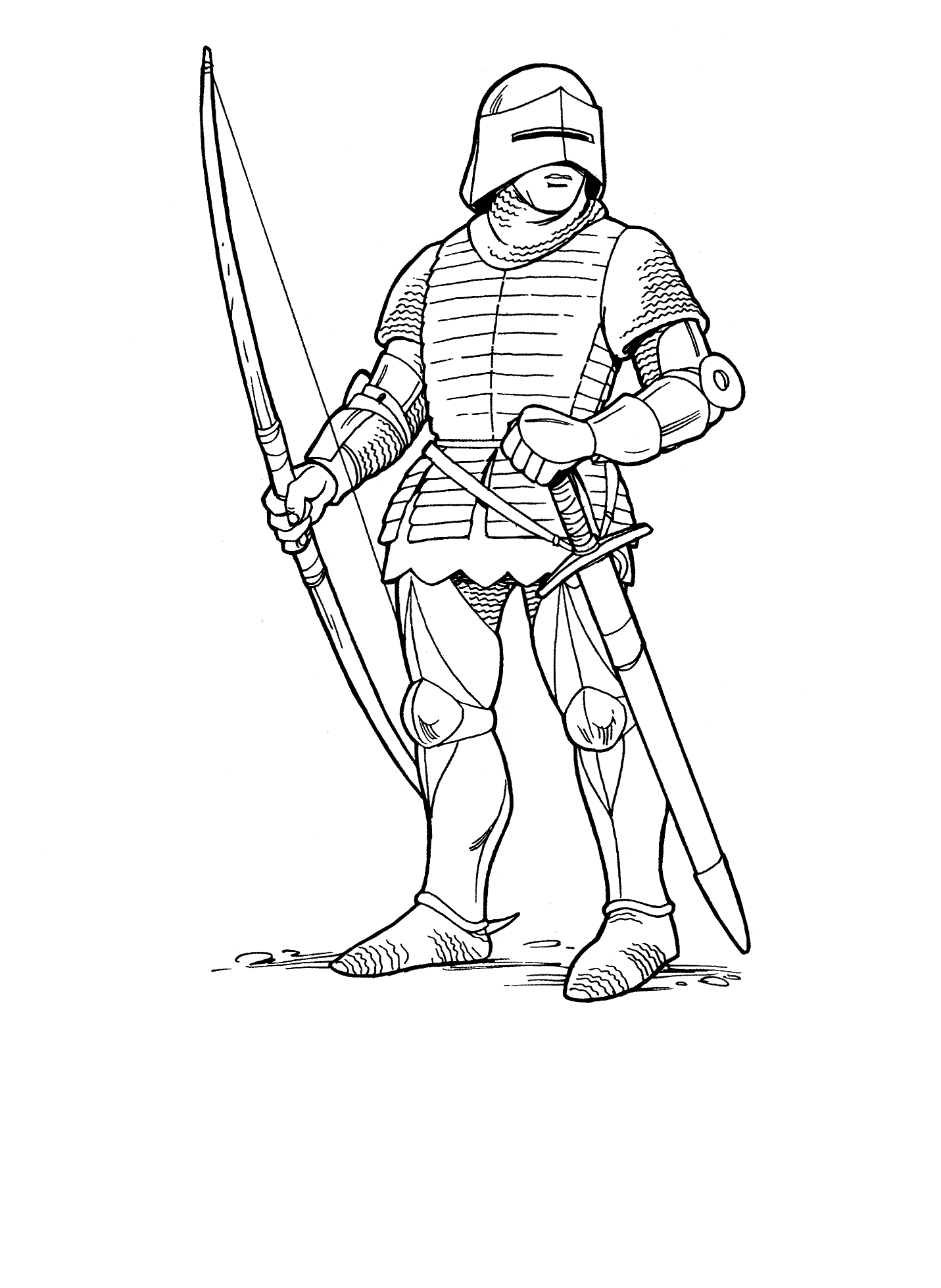 Dibujo para colorear: Caballero (Personajes de Fantasía y Aventura) #86930 - Dibujos para Colorear e Imprimir Gratis