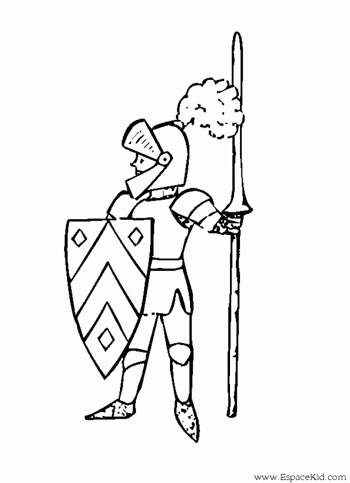 Dibujo para colorear: Caballero (Personajes de Fantasía y Aventura) #86932 - Dibujos para Colorear e Imprimir Gratis