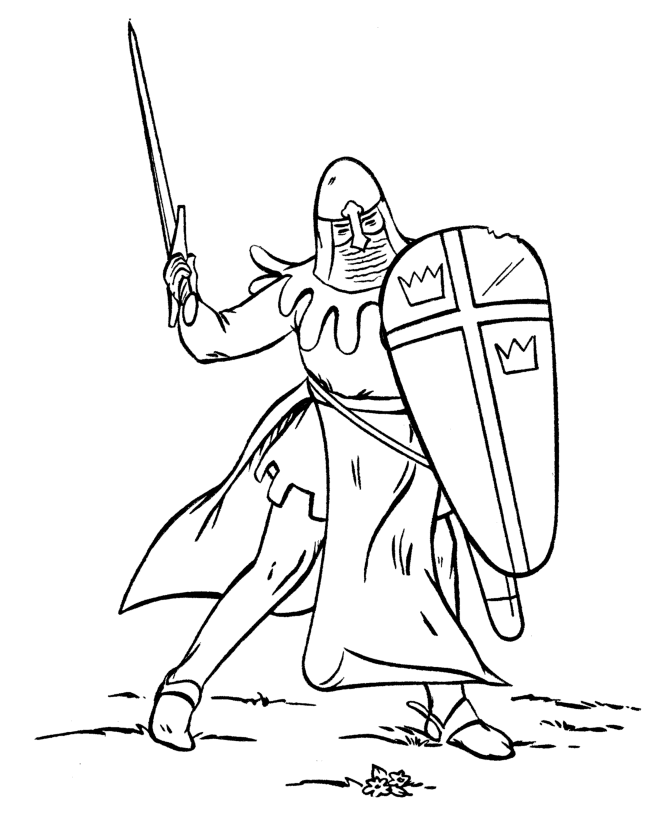 Dibujo para colorear: Caballero (Personajes de Fantasía y Aventura) #86937 - Dibujos para Colorear e Imprimir Gratis