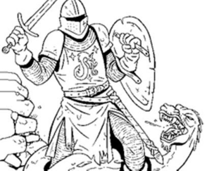 Dibujo para colorear: Caballero (Personajes de Fantasía y Aventura) #86952 - Dibujos para Colorear e Imprimir Gratis