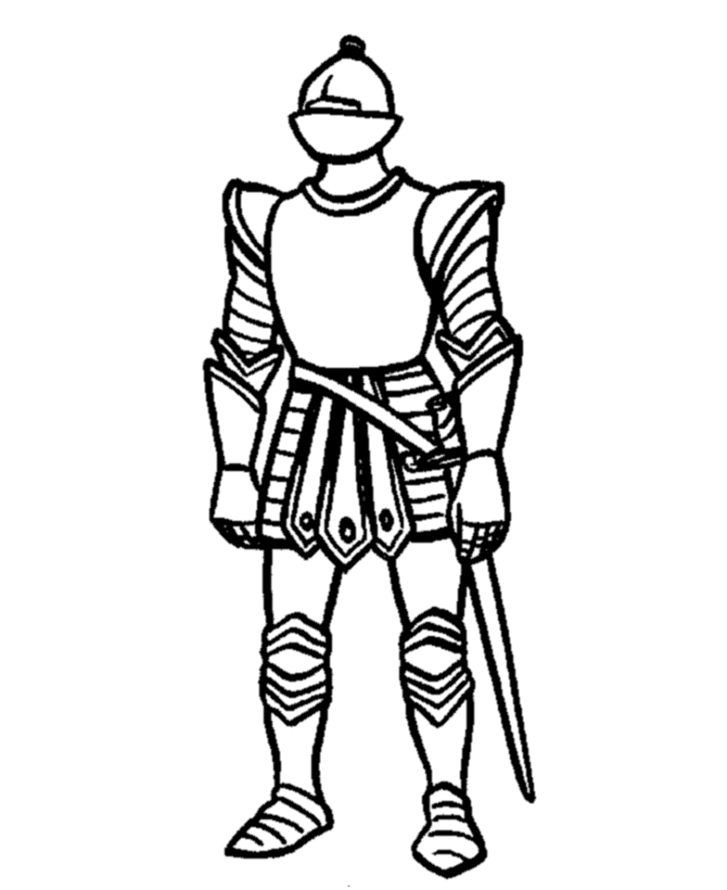 Dibujo para colorear: Caballero (Personajes de Fantasía y Aventura) #86959 - Dibujos para Colorear e Imprimir Gratis
