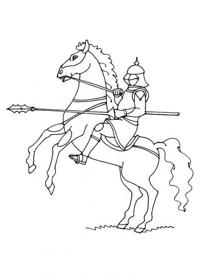Dibujo para colorear: Caballero (Personajes de Fantasía y Aventura) #86969 - Dibujos para Colorear e Imprimir Gratis