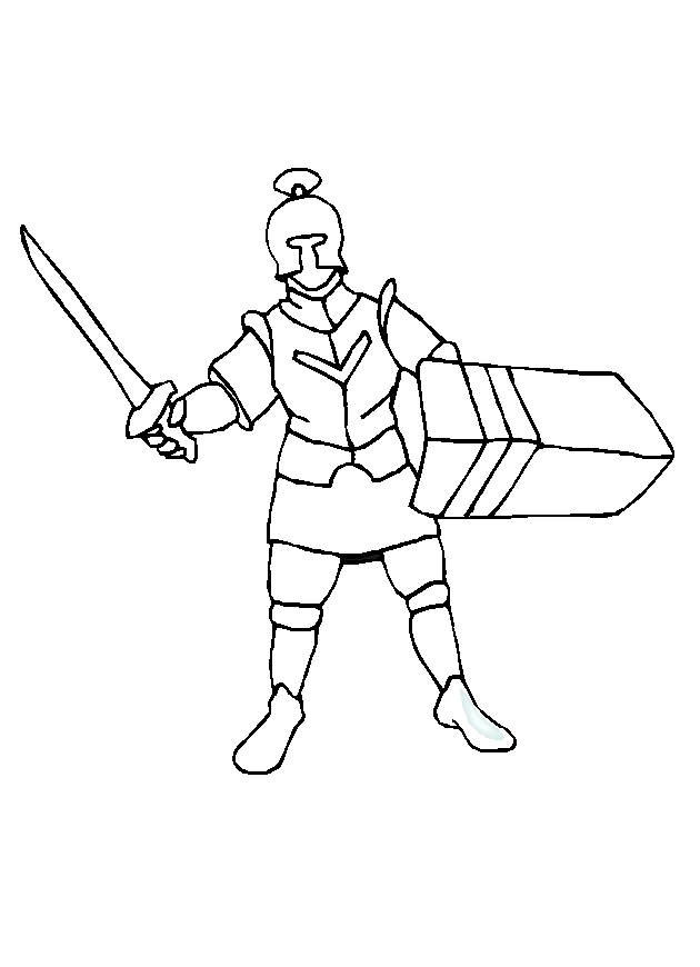 Dibujo para colorear: Caballero (Personajes de Fantasía y Aventura) #86975 - Dibujos para Colorear e Imprimir Gratis