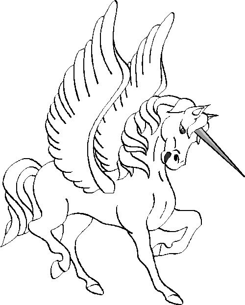 Dibujo para colorear: Unicornio (Personajes de Fantasía y Aventura) #19441 - Dibujos para Colorear e Imprimir Gratis