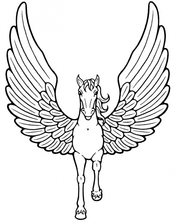 Dibujo para colorear: Unicornio (Personajes de Fantasía y Aventura) #19498 - Dibujos para Colorear e Imprimir Gratis