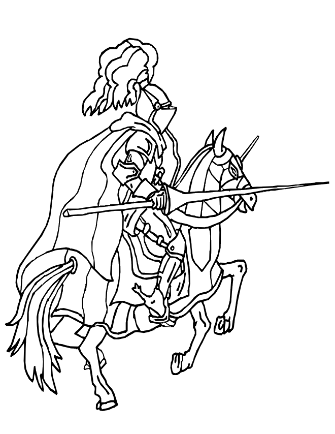 Dibujo para colorear: Caballero (Personajes) #86899 - Dibujos para Colorear e Imprimir Gratis