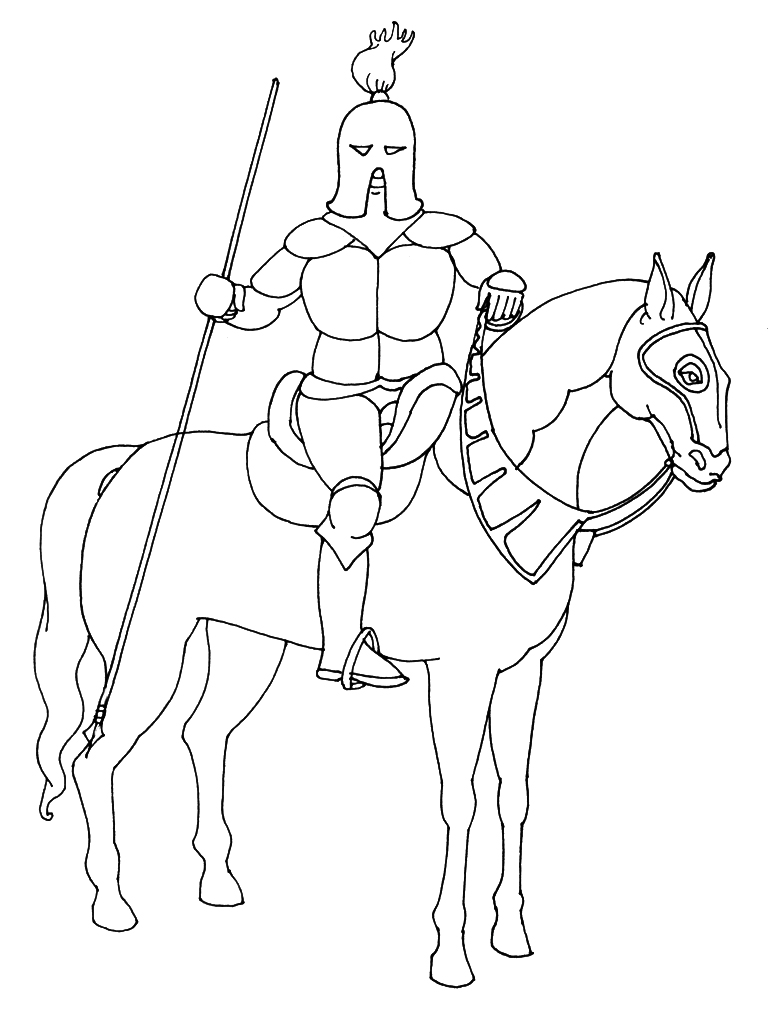 Dibujo para colorear: Caballero (Personajes) #86950 - Dibujos para Colorear e Imprimir Gratis