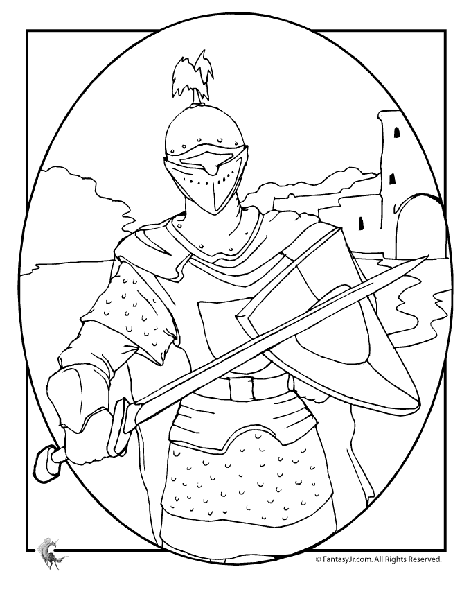 Dibujo para colorear: Caballero (Personajes) #87025 - Dibujos para Colorear e Imprimir Gratis