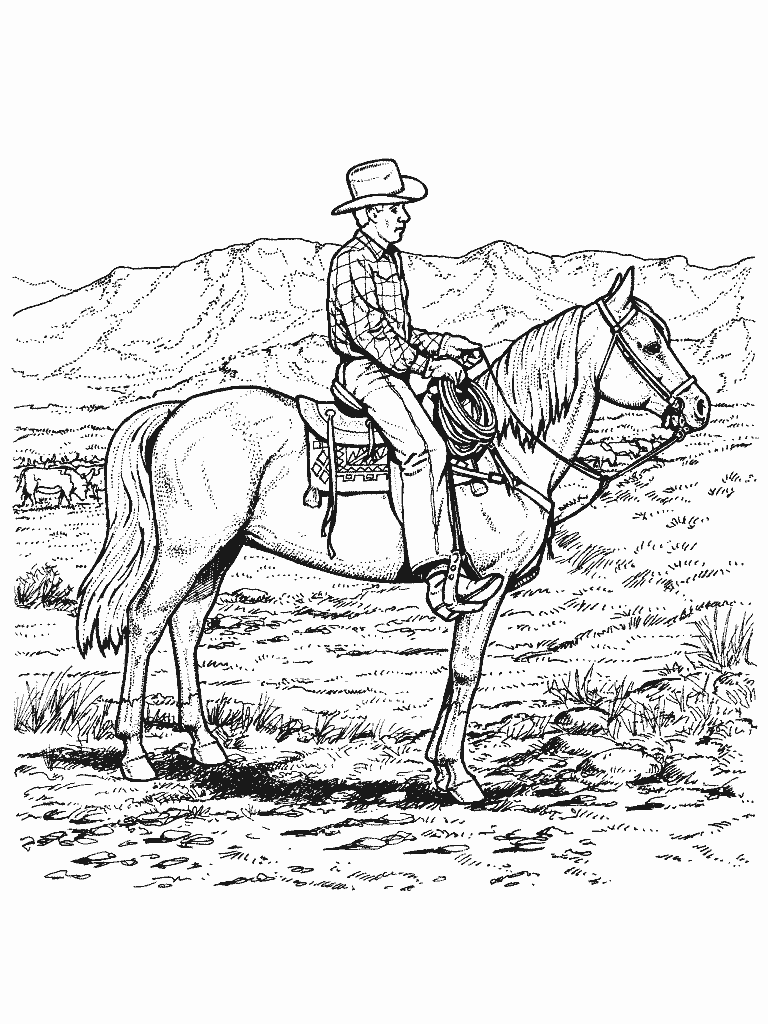 Dibujo para colorear: Cowboy (Personajes) #91518 - Dibujos para Colorear e Imprimir Gratis