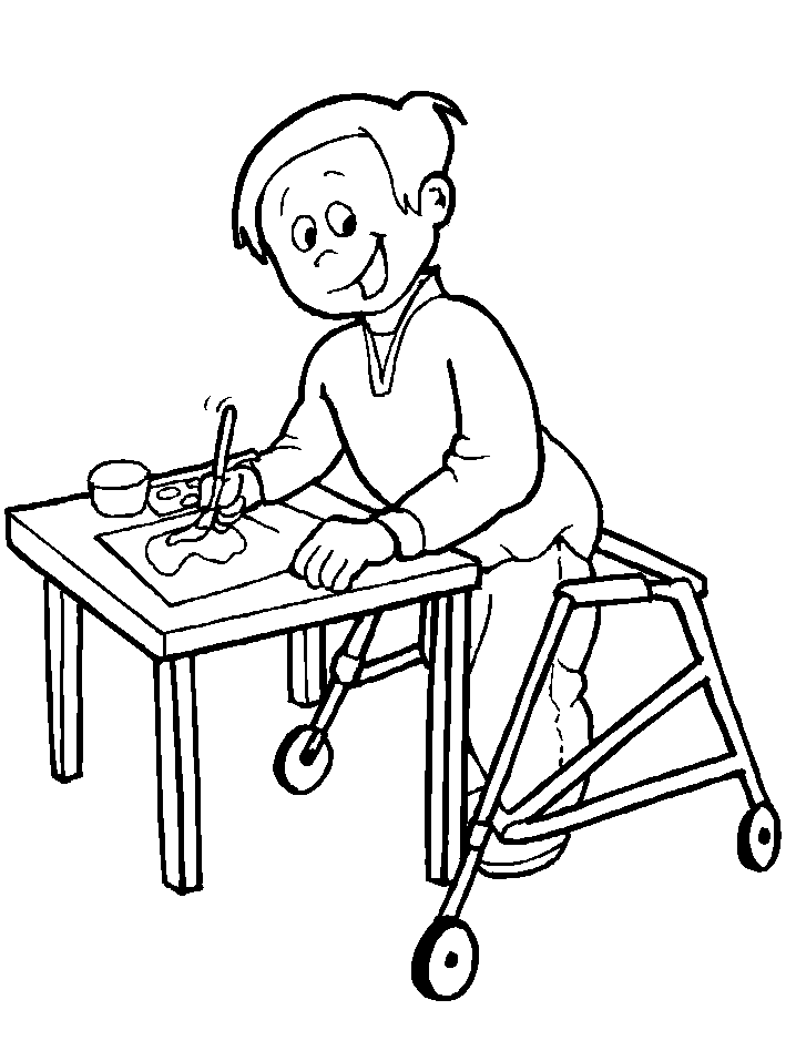 Dibujo para colorear: Discapacitado (Personajes) #98414 - Dibujos para Colorear e Imprimir Gratis