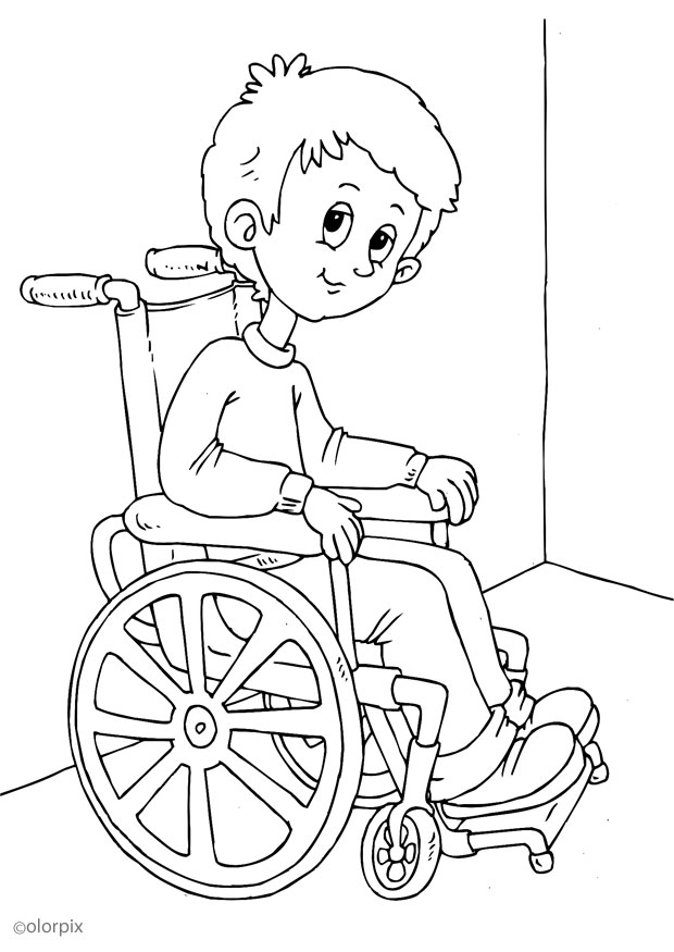 Dibujos de Discapacitado (Personajes) para colorear – Páginas imprimibles  gratis