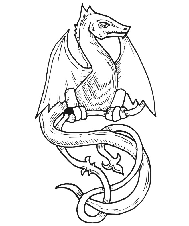 Dibujo para colorear: Dragón (Personajes) #148421 - Dibujos para Colorear e Imprimir Gratis