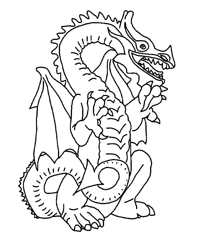 Dibujo para colorear: Dragón (Personajes) #148426 - Dibujos para Colorear e Imprimir Gratis