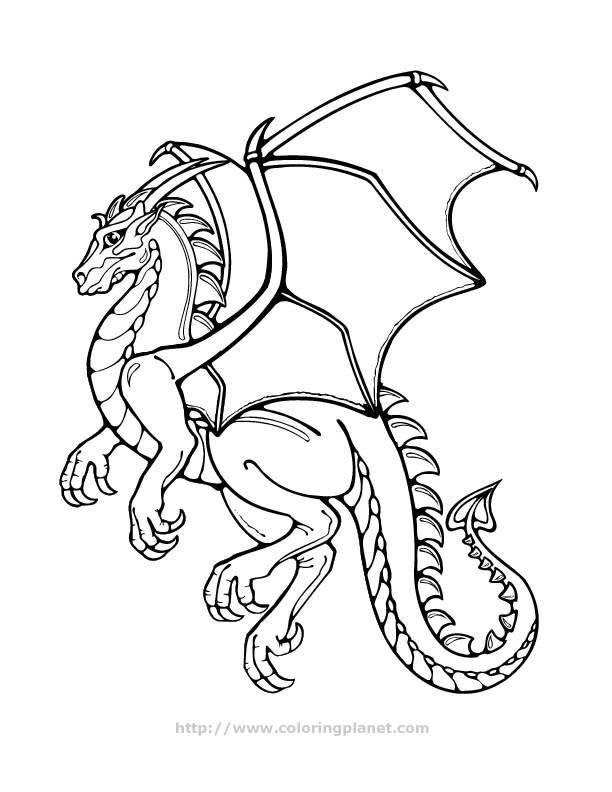 Dibujo para colorear: Dragón (Personajes) #148606 - Dibujos para Colorear e Imprimir Gratis