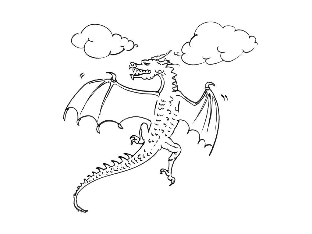 Dibujo para colorear: Dragón (Personajes) #148617 - Dibujos para Colorear e Imprimir Gratis